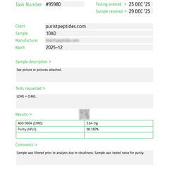 AOD 9604 5mg Test Report