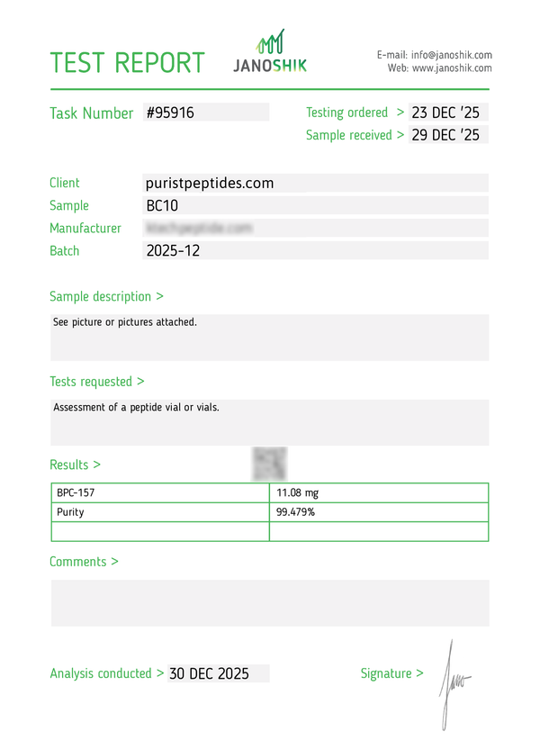BPC 10mg Test Report
