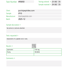 Ipamorelin 10mg Test Report