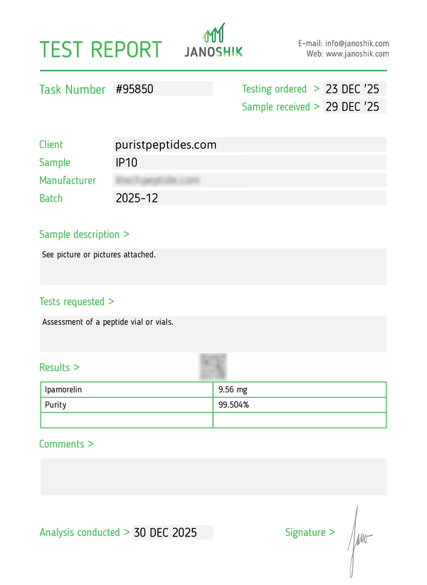 Ipamorelin 10mg Test Report