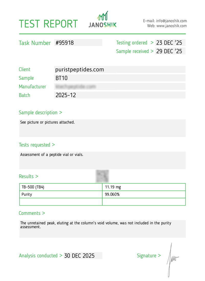 TB500 10mg Test Report