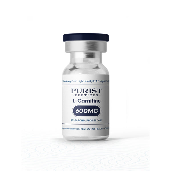 Purist Peptides L-Carnitine 600mg vial for fatty acid transport, energy and endurance research